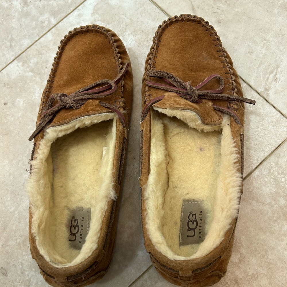 UGG Brown Suede Moccasin Slippers